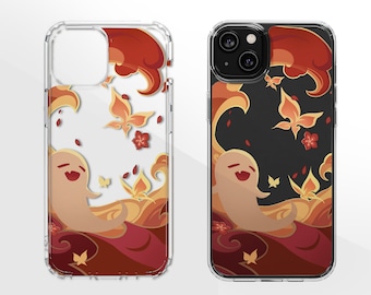 Genshin Hu Tao Elemental Skill Aesthetic Clear Phone Case