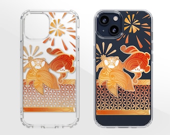 Genshin Yoimiya Inspired Aesthetic Clear Phone Case