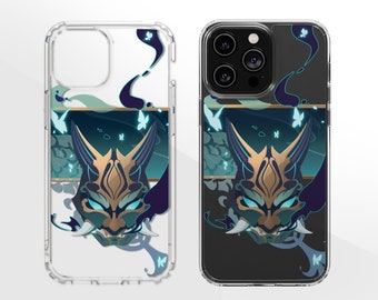 Coque de portable transparente inspirée de Genshin Xiao