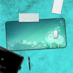 Jean Genshin Auswirkungen Löwenzahn Namecard inspiriert Schreibtischmatte Mousepad