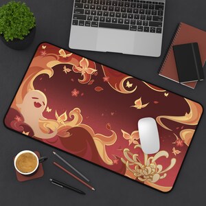 Hu Tao Fanmade Namecard Genshin Impact Desk Mat Mousepad image 4