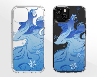 Capa de telefone transparente inspirada em Genshin Ganyu Qilin