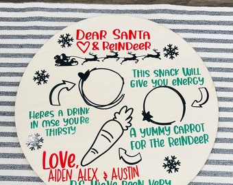 Santa and Reindeer cookie tray