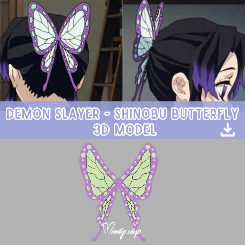 Demon Slayer Shinobu Hair Clips Etsy