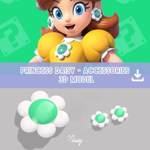 3D File | Princess Daisy Brooch and Earrings - Etsy