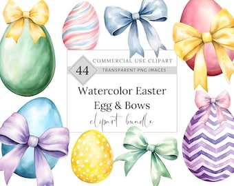 Painted Easter Egg Clipart, Watercolor Easter Eggs PNG, Easter SVG Bundle, Coquette Easter illustration for Cards, Junk Journal, Invitations