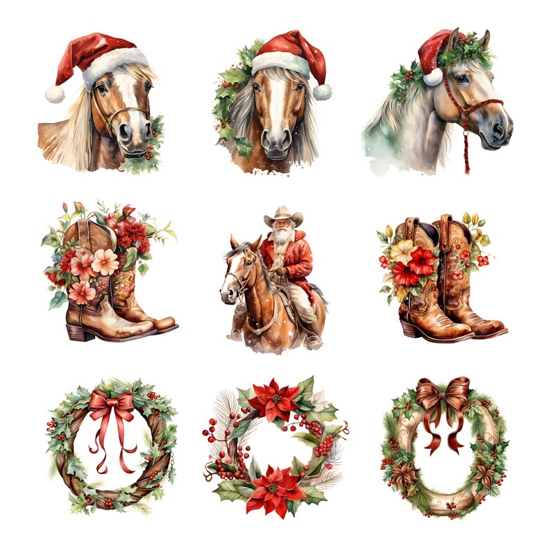 Western Christmas Clipart Christmas Clipart Commercial Use Western