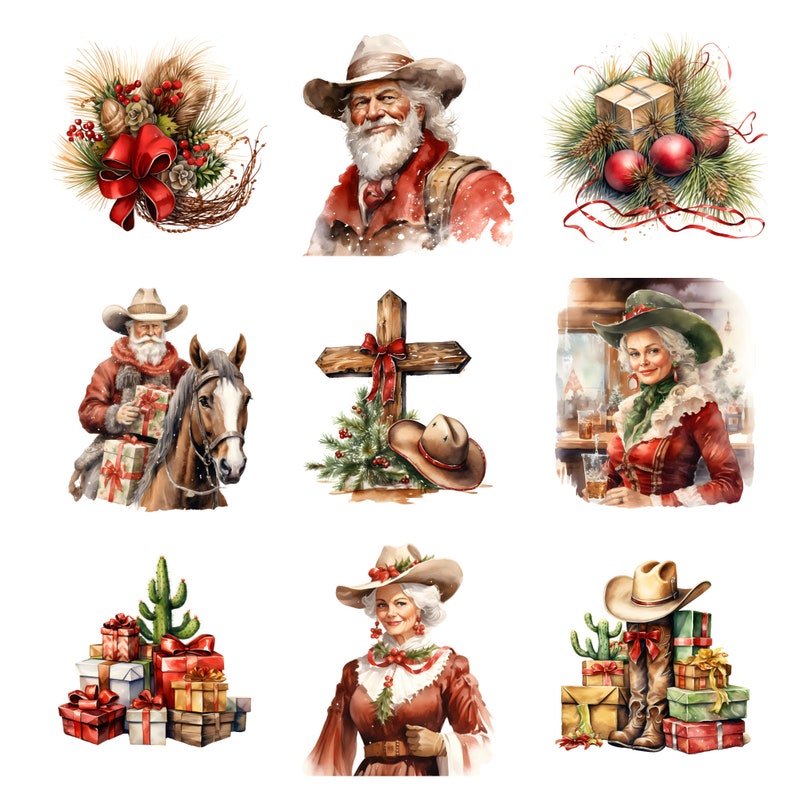 Western Christmas Clipart Christmas Clipart Commercial Use Western