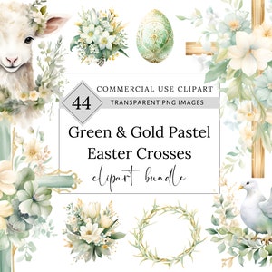 Imágenes prediseñadas de cruz cristiana de Pascua verde en acuarela, gráficos religiosos png, resurrección svg, ilustración de bautismo, linda invitación de Pascua de cordero