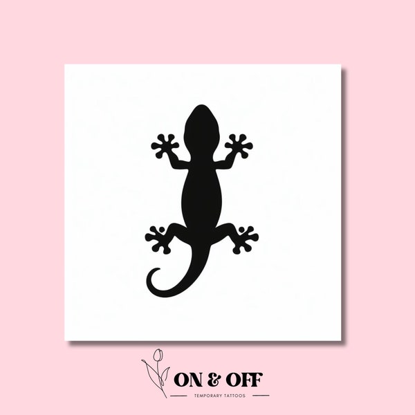 Temporary Finger Tattoo | Gecko Pack x 5 units | Minimalist Lizard | Hand Tattoo | Last 2-5 days | Skin Safe | Realistic NO "gloss effect"