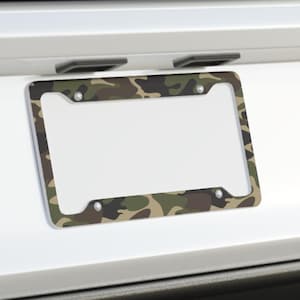 Camo License Plate Frame Unique Auto Gift For Him Outdoor Adventure Car Accessory Hunting Truck Decor Camouflage Car Accessories Hunter Gift