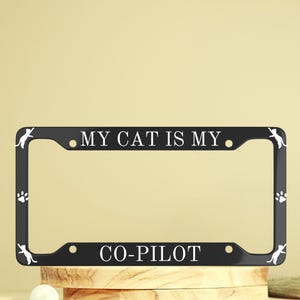 Funny Cat License Plate Frame Pet Lover Gift Car Decor Animal Car Frame Accessory Car Frame Decor Gift For Her Cat Lovers Car Decor Gifts