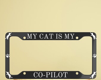 Funny Cat License Plate Frame Pet Lover Gift Car Decor Animal Car Frame Accessory Car Frame Decor Gift For Her Cat Lovers Car Decor Gifts