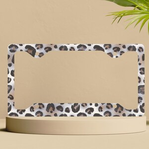 Leopard License Plate Frames Car License Plate Holders Cute Leopard Print Car Accessory Car License Plate Cover Unique Gift For Animal Lover