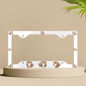 Kawaii Leopard License Plate Frames Car License Plate Holders Cute Leopard Print Car Accessory Car License Plate Cover Gift For Animal Lover