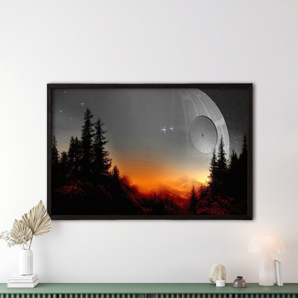 Starwars Todesstern Wandkunst,Star Wars Poster,Die Rückkehr Der Jedi Jedi Star Wars Landschaft,Star Wars Wanddekoration,Starwars Leinwand