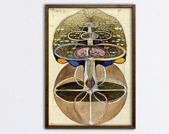 Hilma af Klint Wall art, Vintage Art Print,Swedish Modern Abstract Canvas Art,Tree of Knowledge Poster Hilma Af Klint Canvas,