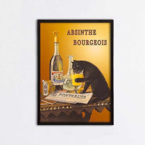 Absinthe Bourgeois Vintage Food&Drink Poster - Poster Paper or Canvas Print / Gift Idea