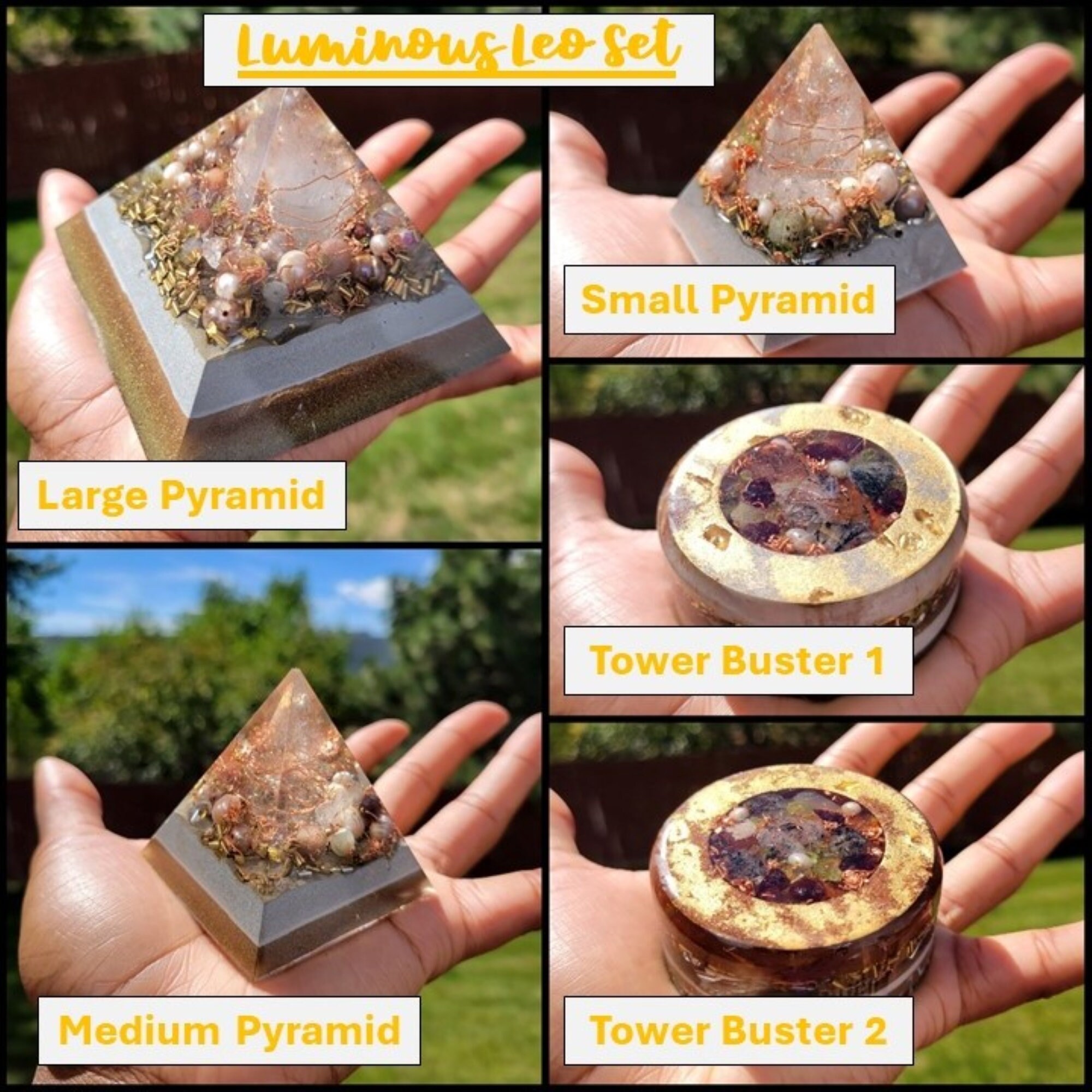 Large Orgonite Pyramids Luminous Leo - Large Orgonite Pyramid - Etsy