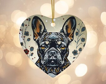 French Bulldog Christmas Ornament, Scandinavian Decor, Dog Lover Gift