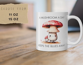 Mushroom Coffee Mug | Foraging Mushroom Mug | Mushroom Tea Coffee Cup | Cottagecore Mushroom Mug | Mushrooms Lovers Gift | Cute Mugs
