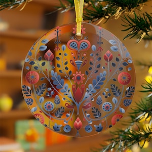 Scandinavian-Inspired Christmas Ornament, GLASS 6 | Swedish Christmas | Norwegian Christmas | Winter Wonderland Glass Ornaments