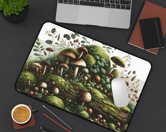 Mushroom Desk Mat | Cottagecore Mouse Pad | Botanical Desk Mat | Nature Desk Mat | Cute Desk Mat | Plant Desk Mat | Boho Desk Mat