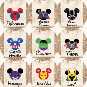 Custom Disney Superhero Team Tee, Superhero Mickey Ears Shirt, Disneyland Trip Family Shirt, Personalized Avengers Tee, Hulk Captain America