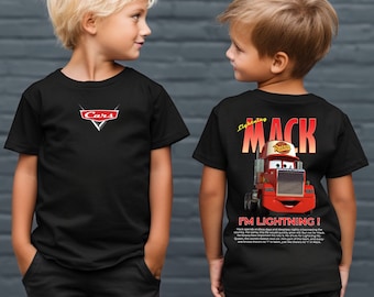Two Sided Retro Mack Truck Shirt, Pixar Mcqueen Cars Shirts, Disney Cars Couple T-shirt, Family Matching Shirt, Boy Cars Birthday Tee
