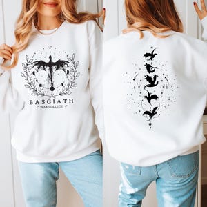 Fourth Wing Sweater, Basgiath War College Shirt, Dragon Rider Double-Sided Shirt, Bookish Sweatshirt, Empyrean Series, Fourth Wing Shirt