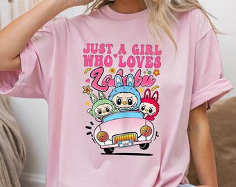 Labubu Loves Girl Shrit, Labubu Kawaii Tee, Funny Anime Characters Shirt, Trendy Labubu Shirts, Gift for Her