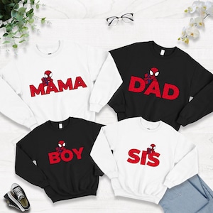 Spiderman Family Sweatshirt, Spider Matching Crewneck, Spider Dad, Spider Mom, Custom Family Spider, Spiderman Birthday Sweatshirt, Boy Gift