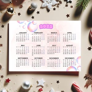 2025 Downloadable Calendar, Printable Wall & Desk Calendar for Home and Office, 2025 calendar, printable planner, digital download, calendar