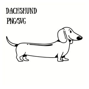 Dackel Linie Kunst SVG / PNG | Digitale Datei Dackel Hund für Cricut, Sublimation, Aufkleber, Shirts, Karten & Basteln