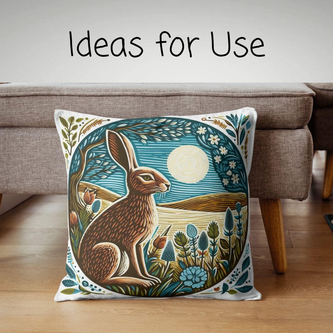 Linocut Spring Hare PNG: Rustic Easter Clipart (digital Download) - Etsy