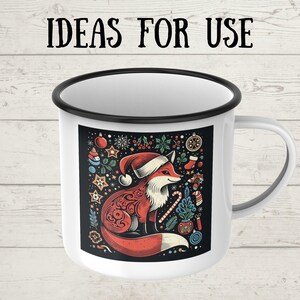 Woodcut Christmas Animals Clipart: Winter Woodland PNG Images (Digital Files) image 8