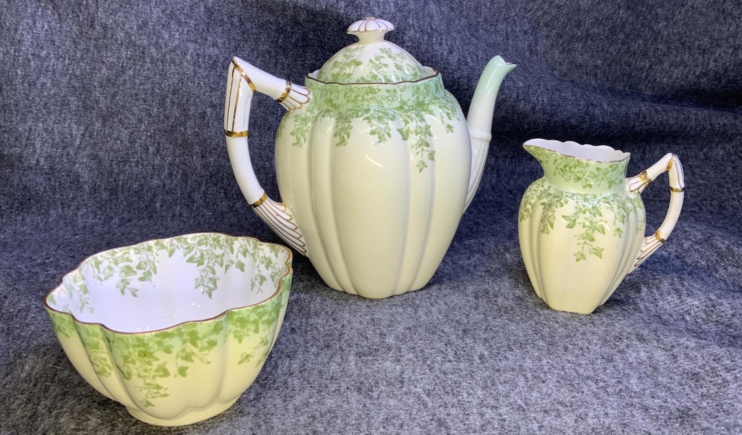 Foley Tea Set Antique Foley Bone China Tea Set, Green Ivy Pattern (4pcs) - Etsy