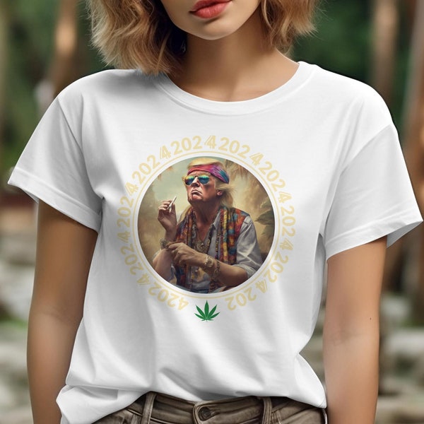 Donald Trump 420. Vintage-Inspired 420 Fashion T-Shirt, Unisex Stoner Tee, Boho Hippie Style420 Shirt with Colorful Print