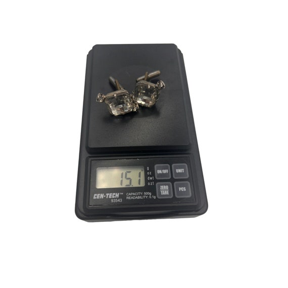 Boutons De Manchette Vintage En Argent Sterling Et Pierres - Fait Main - 12.3 Grammes - Occasion