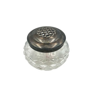 Antique Bohemian Large Hand Cut Crystal Jar