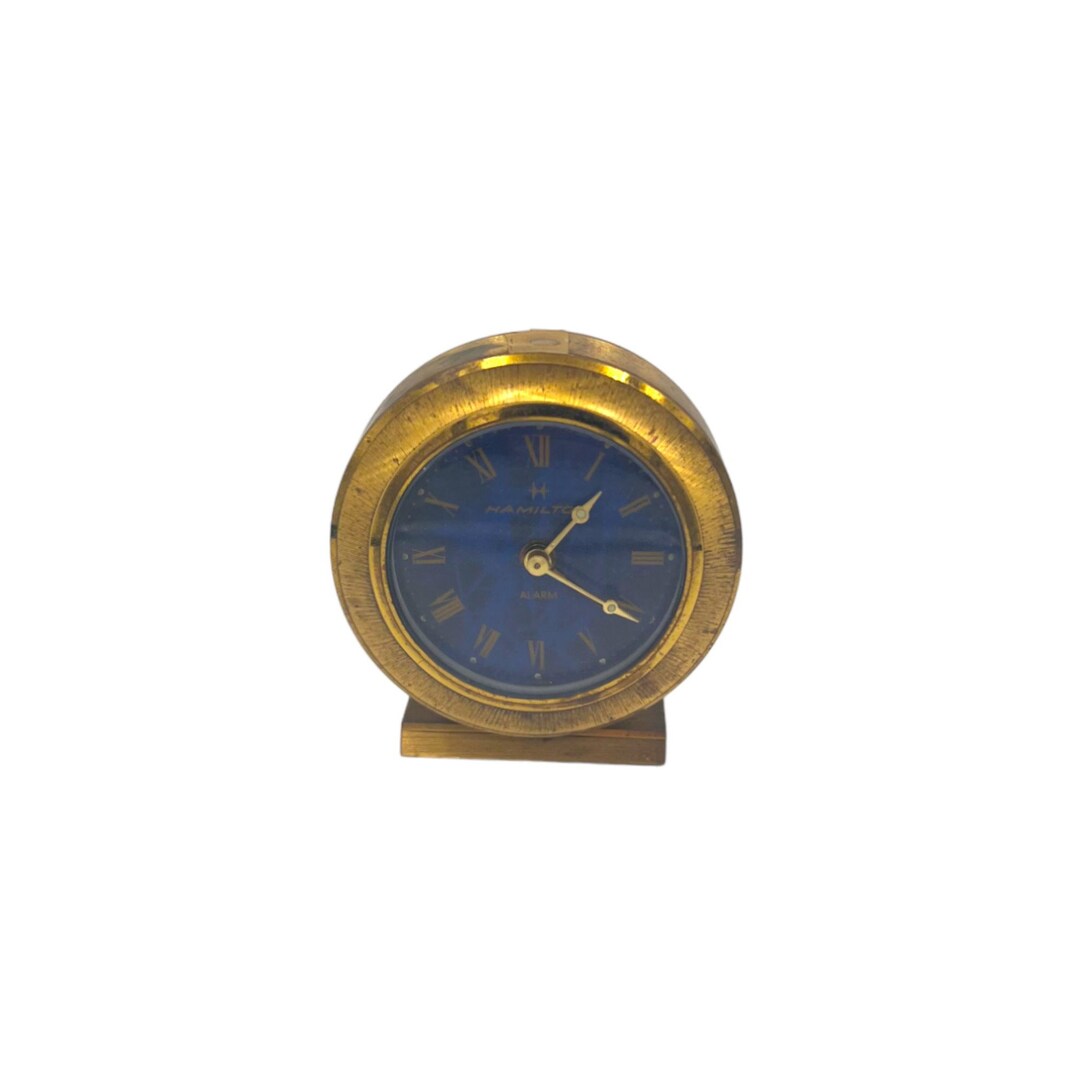 Vintage Hamilton Alarm Clock With Navy Face Etsy