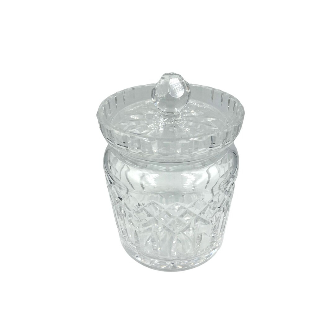 Vintage Hand Cut Crystal Jar With Lid Etsy