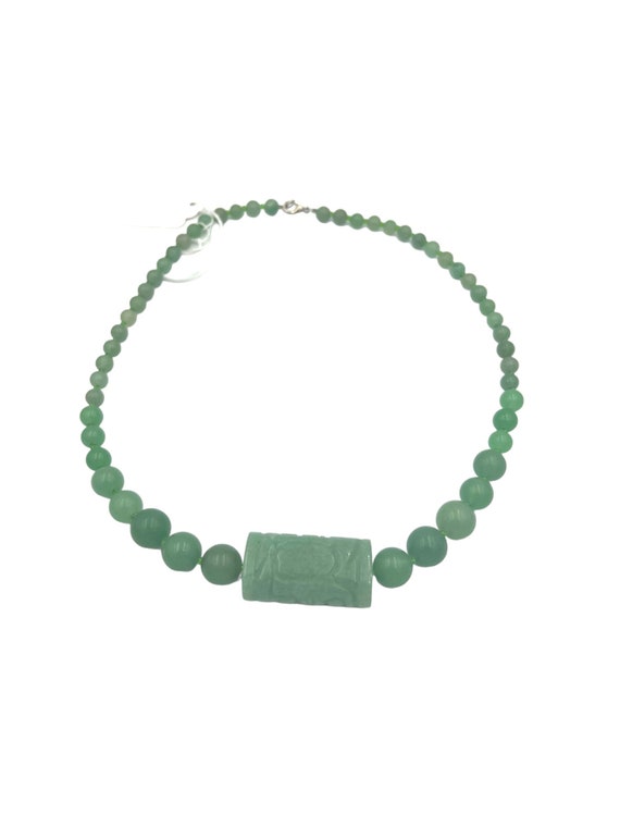 Vintage Beaded Jade Necklace - image 1