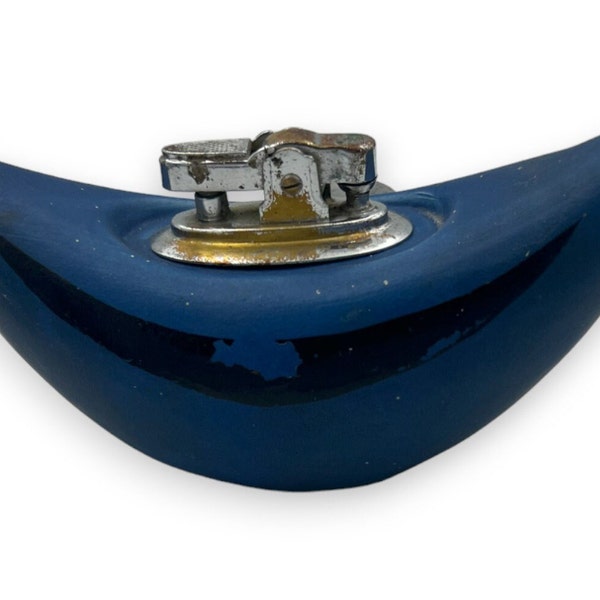 Vintage Blue Ceramic Table Top Lighter