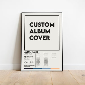 Cartaz de álbum personalizado - Download de cartaz de arte de álbum digital - Decoração para casa - Arte de parede - Lista de faixas