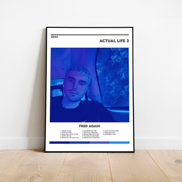Fred Again Actual Life 3 Album Cover Print Poster Digital Download Album Art High Quality Custom Poster Wall Art Tracklist Poster