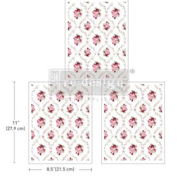 Blush bouquet – middy transfers - 3 sheets, redesign by prima - furniture transfers - rub on - sticker