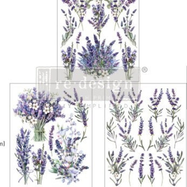 Lavender bunch – middy transfers - 3 sheets, redesign by prima - furniture transfers - rub on transfer