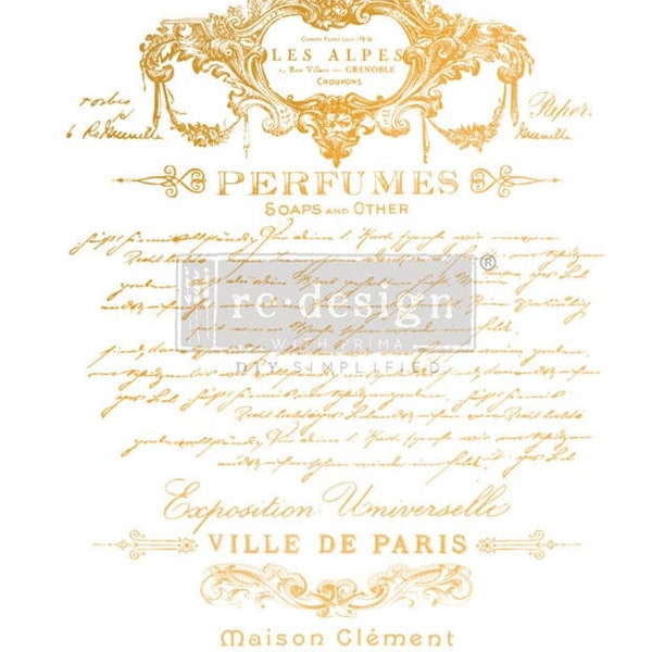 Gold foil kacha - perfume notes - redesign by prima - furniture transfers - french