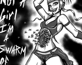 Cheerleader art print inspired by Ashnikko lyrics